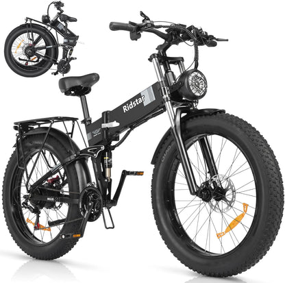 Ridstar DC26 750W Folding Fat Tire Mountain Electric Bike