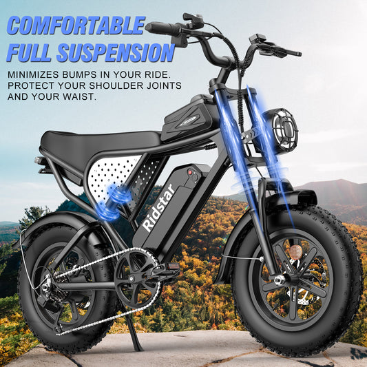 Ridstar Q16 1000W Fat Tire Electric Bicycle