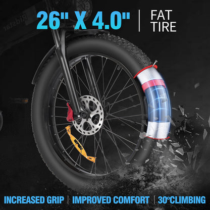 Ridstar DC26 750W Folding Fat Tire Mountain Electric Bike