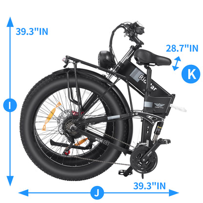 Ridstar DC26 750W Folding Fat Tire Mountain Electric Bike