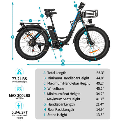 Ridstar MN26 1500W Unfoldable Fat Tire Mountain Ebike